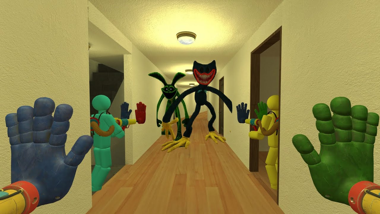 FASTER AND CREEPY! NightMare Huggy Wuggy & Hoppy Hopscotch Chase 100 Players in Liminal Hotel | Gmod