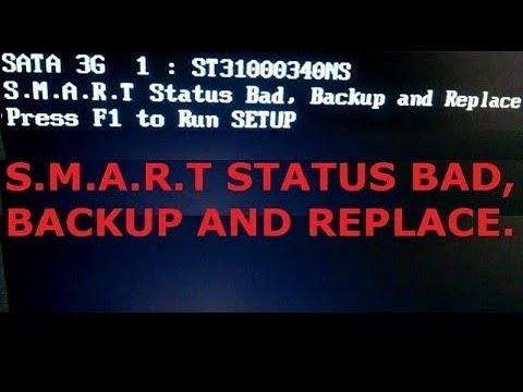 How to fix smart status bad backup and replace press f1 to run setup