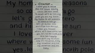 Sia - 'Snowman' ⛄❄️ Lyrics (REQUESTED) #lyrics #sia #shorts #shortsfeed #youtubeshorts