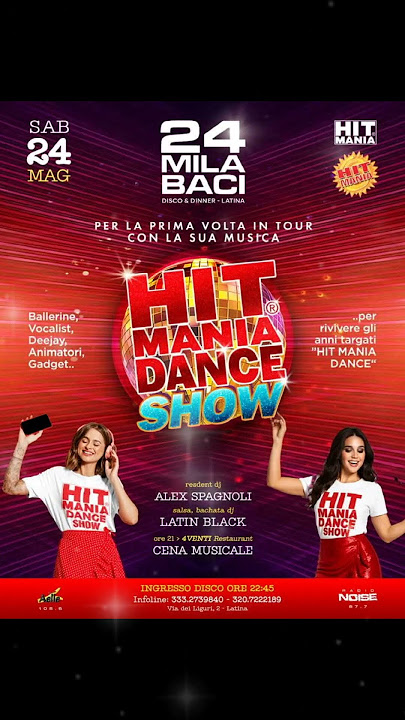 Hit Mania DANCE SHOW☀️Dopo le compilation, canto in questo show esplosivo! 💣24/05 LATINA-24000 BACI💋