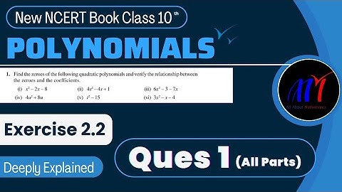 Chapter 2 Polynomials Exercise 2.2 ( Ques 1 ) Class 10 Maths | NCERT Solutions
