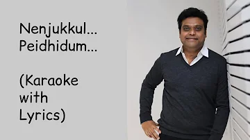 Nenjukkul Peidhidum | Karaoke | With Lyrics | Varanam Ayiram | Harris Jayaraj | High-Quality | Surya