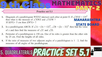 9th std./ Mathematics Part-2 / 5. Quadrilaterals / Practice set 5.1 / Q.1 to Q.4 / Expert with Gauri
