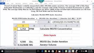Calculate MLVSS PPM Under Aeration