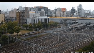 【新大阪駅ライブカメラ】　ドクターイエロー　到着＆発車