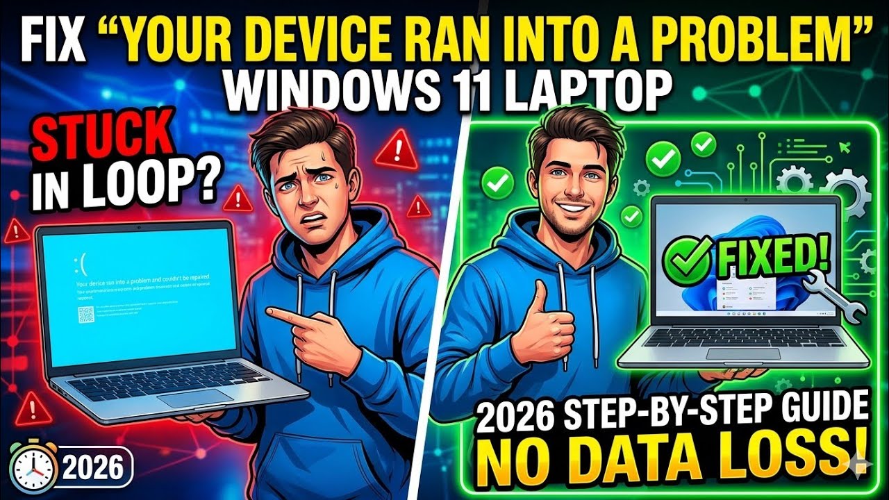 How to fix Your device ran into a problem and couldn't be repaired ...