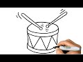 How To Draw A DRUM Step By Step DRUM Drawing Lesson 