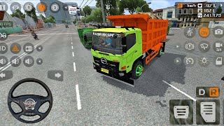 BUSSID Mod | Driving a Hino Dump Truck Transporting Stones 👷| Bus Simulator Indonesia Game screenshot 2