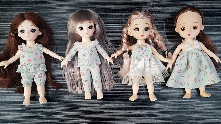 Cách may kiểu váy bộ mặc nhà cho búp bê bid 1/8
