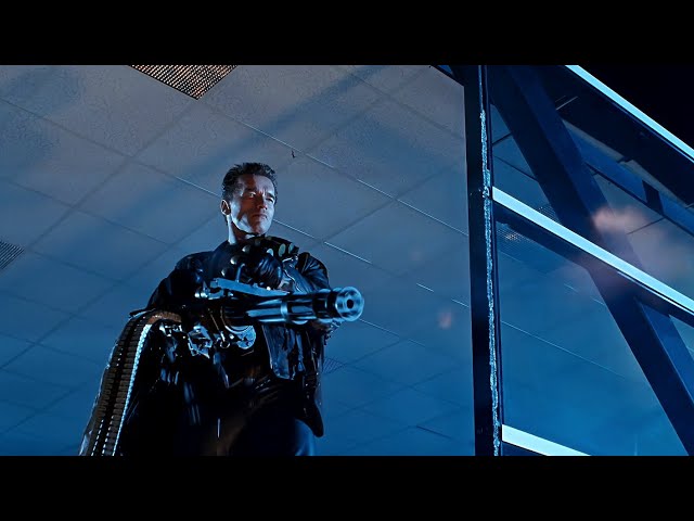 Trust me (T-800 with minigun) | Terminator 2 [Remastered] class=