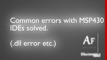 Common error with MSP430 IDEs (.dll errors included)