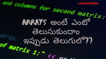 Data structures and Algorithms in Telugu|Lec-2|Arrays Basic Definition,Representation & Declaration|