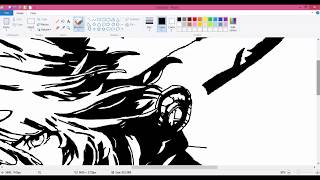 Drawing Goro Akechi from Persona 5 with Microsoft Paint