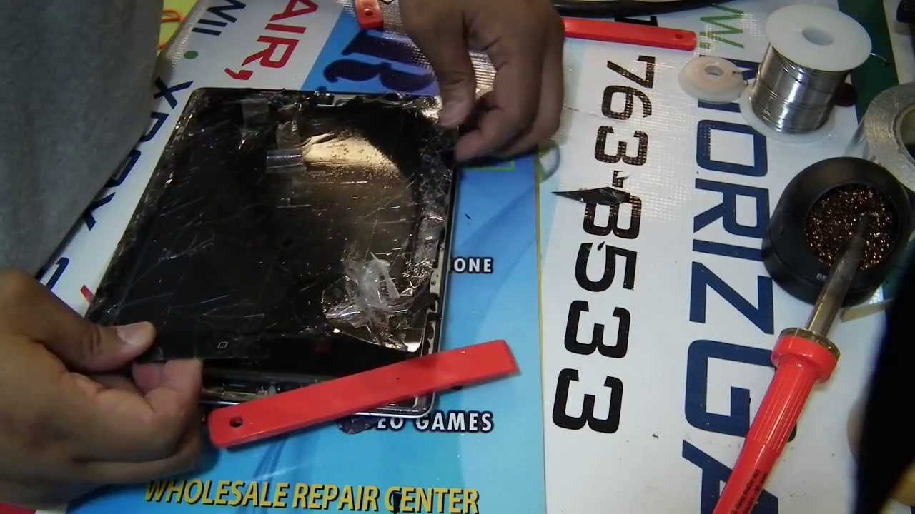 iPAD 2 glass REPAIR completely shattered glass removal tips