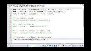 JavaScript DOM: Aula #10 - Inserindo elementos em diferentes posições