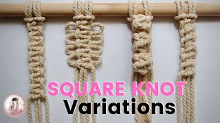 Square Knot Variations |  Berry Knot | Loop Knot aka Picot Knot | Ladder Knot