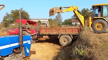 JCB Backhoe And Mahindra Yuvo Tractor Going To Another Village For Making Pond | Jcb Tractor Cartoon