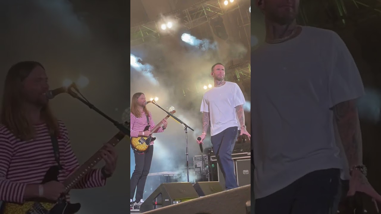 Fan charged the stage to give Adam Levine a hug in LA 2021 