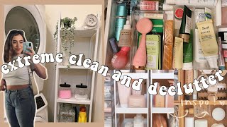 VLOG 🌿 🫧 EXTREME CLEAN DECLUTTER AND ORGANIZE BATHROOM *satisfying!!*