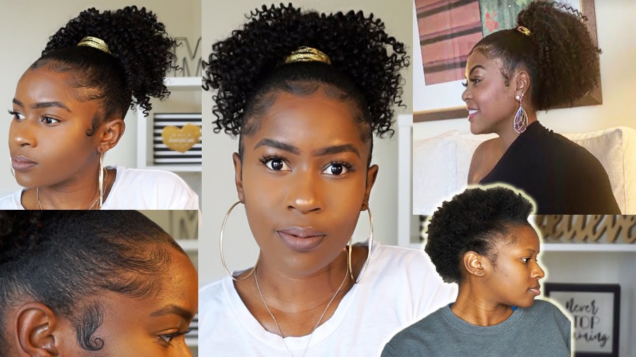 Taraji P Henson Inspired High Curly Ponytail On Short 4C Natural Hair ...