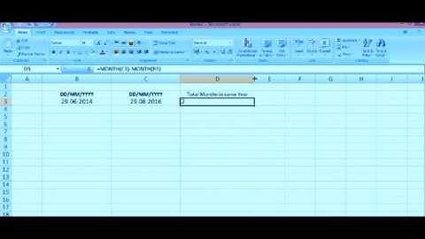 How to Get Months between two dates : MS Excel
