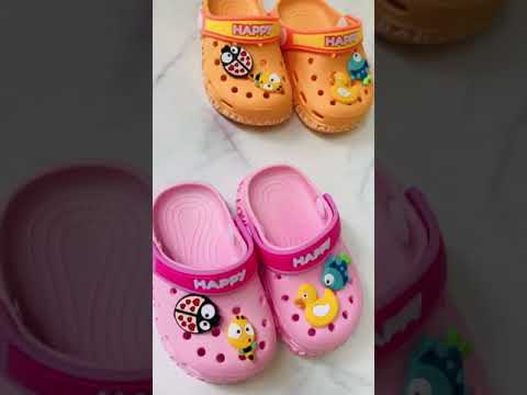 Dép Sục Trẻ Em Happy Sticker Siêu Yêu - DS237 | dép crocs cho bé 2 tuổi