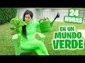 VIVIENDO EN UN MUNDO VERDE por 24 Horas 🤢 TODO VERDE por Un Dia 😅 Reto Divertido Sandra Cires Art