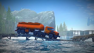 Struggle to Cross the Wooden Bridge - Spintires Mudrunner screenshot 5