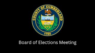 Board of Elections Meeting November 18, 2025