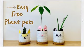 DIY plant pot from recycled bottles