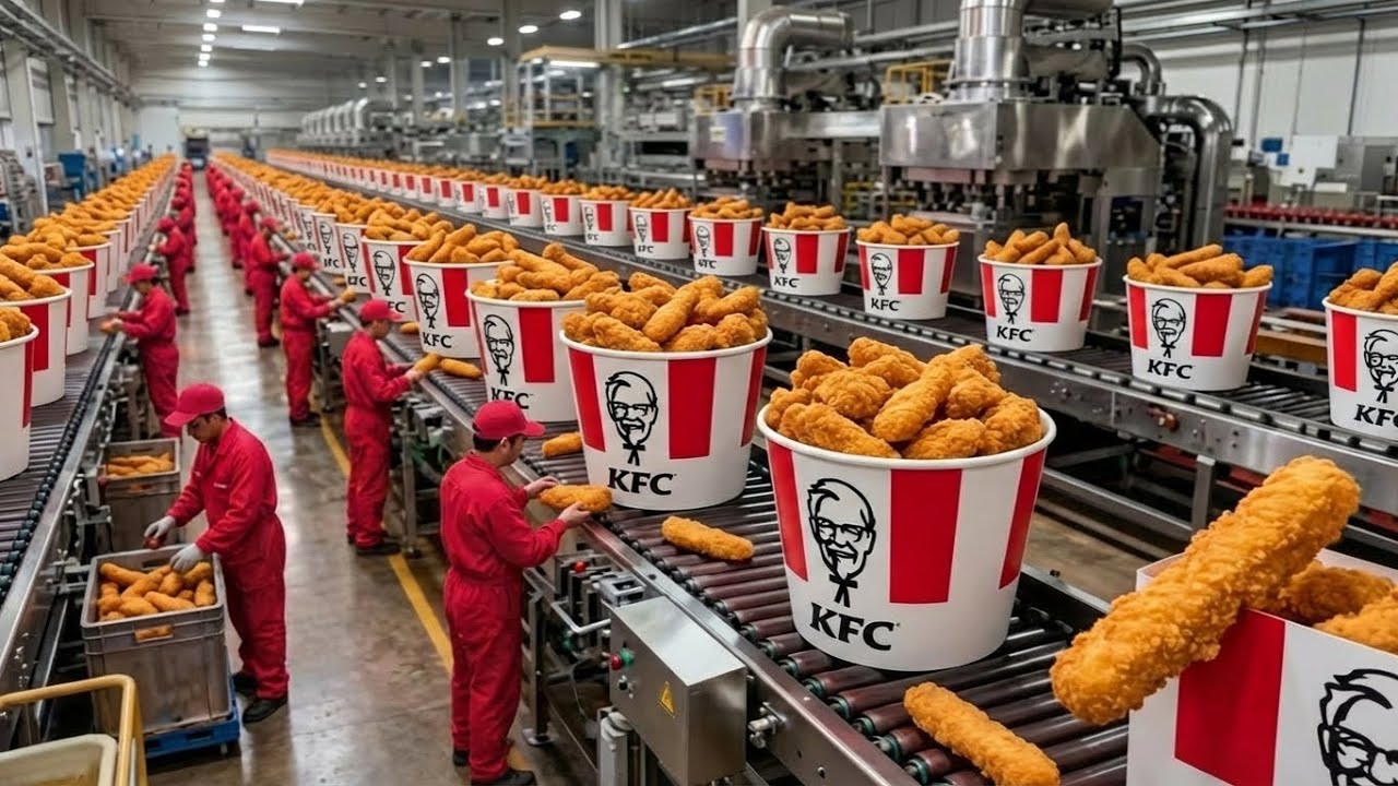 Inside a KFC Chicken Fries Factory | KFC Manufacturing | Process Flow