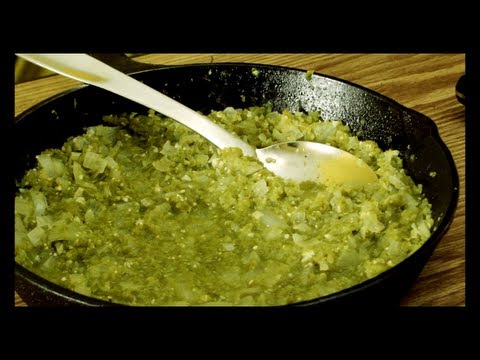 Spicy Hot Mexican Style Green Tomatillo Salsa w/ Serrano & Jalapeno Peppers