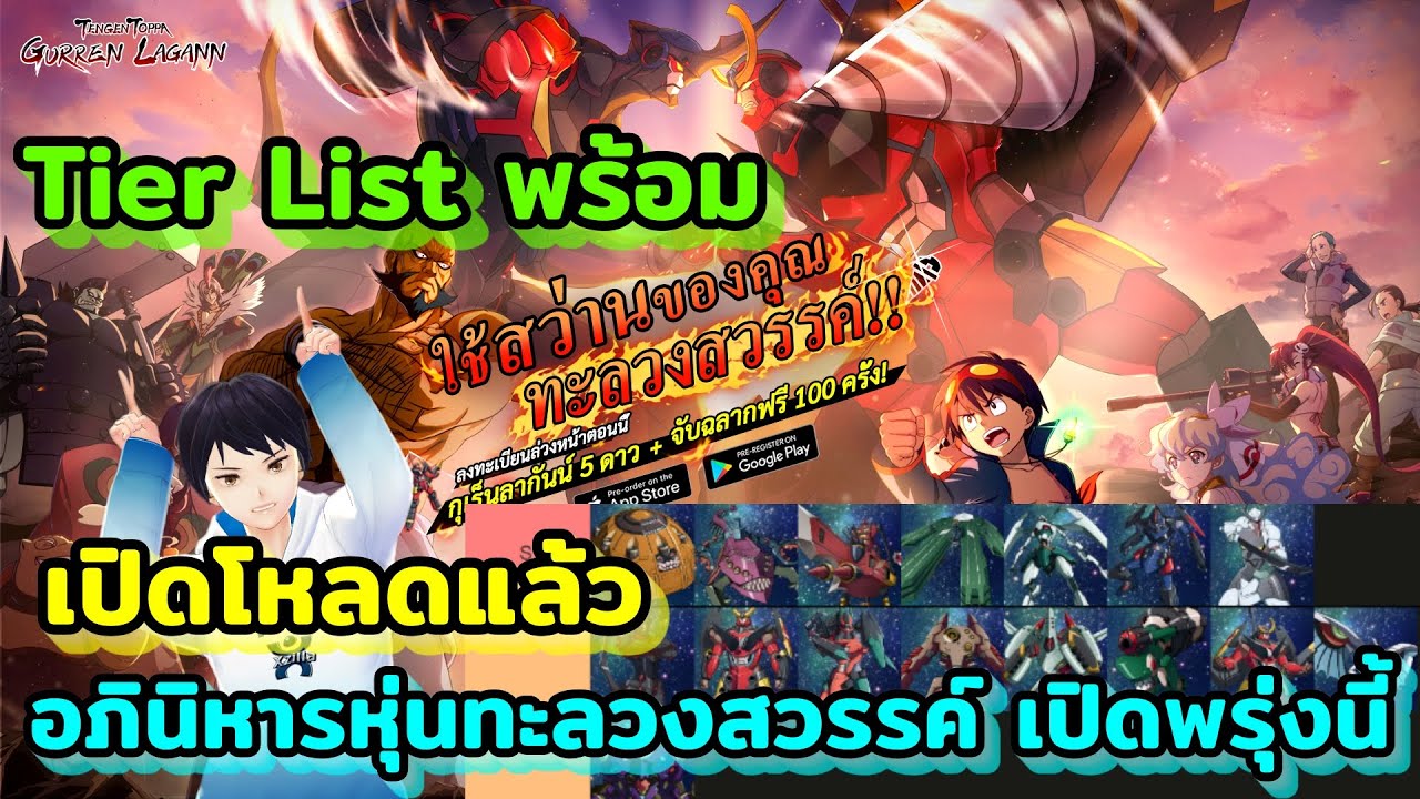 Tengen toppa gurren lagann (SEA) - Tier list ตัวไหนดีมาดู!! tier