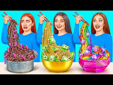 Видео: Бедная vs Богатая vs Ультра богатая еда Челлендж от Jelly DO Challenge