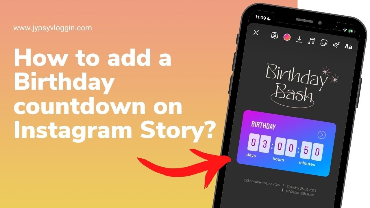 How to add a Birthday countdown on Instagram Story - YouTube