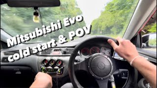 Mitsubishi Evo cold start & POV drive