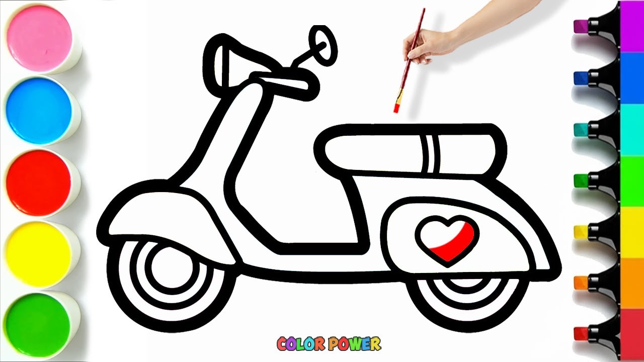 🛵✨ Как нарисовать крутой мотоцикл | Простое пошаговое руководство