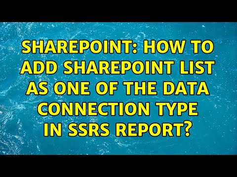Sharepoint: How to add SharePoint List as one of the data connection type in SSRS report?