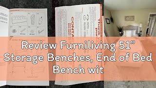 Review Furniliving 51” Storage Benches, End of Bed Bench with Button-Tufted Large Upholstered Storag