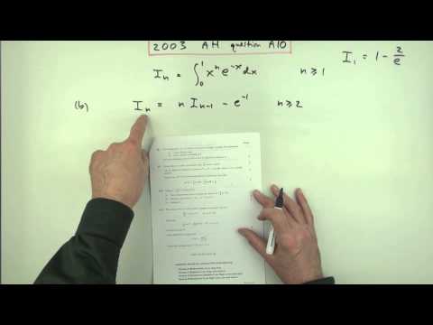 2003 SQA AH Maths: question A10 Integral recurrence relation - YouTube