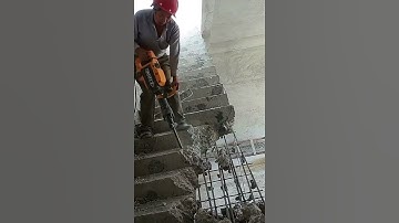 Dismantling concrete staircase with useful tool