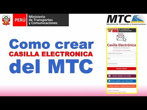 Como crear CASILLA ELECTRONICA DEL MTC | Ministerio de transporte y comunicaciones