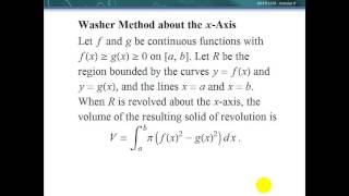 Calc II 1b Solids of Revolution and the Washer Method