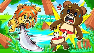 What happens when you try cutting through the forest with the