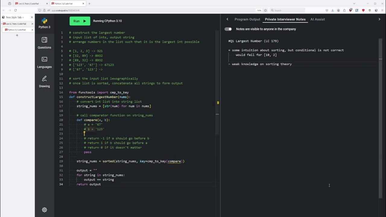Mock Leetcode- Largest Number and Decode String - YouTube