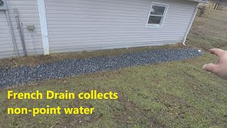 Large french drain solves standing water and MUD