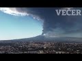 Bruhanje vulkana Etna na Siciliji