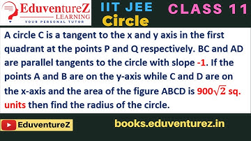 A circle C is a tangent to the x and y axis in the first quadrant at the points P and Q respectively