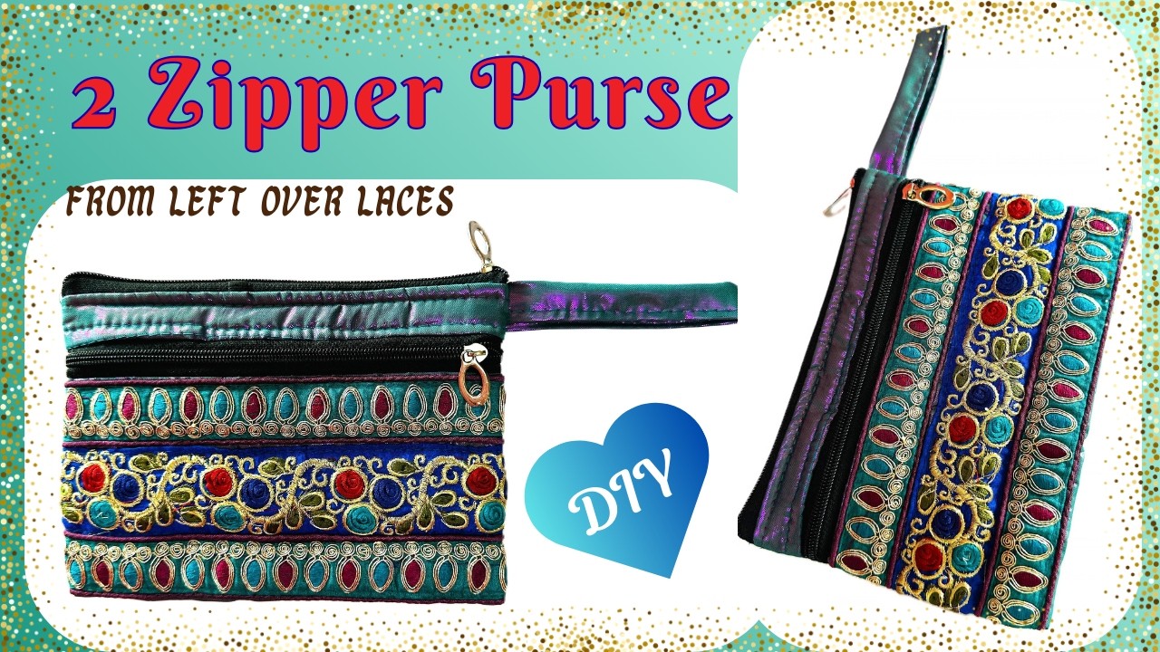 2 Zipper Festive HandPurse DIY 🧵 Easy Wedding Pouch making at home