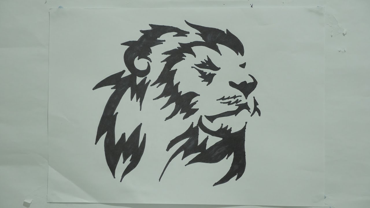 lion tattoo drawing